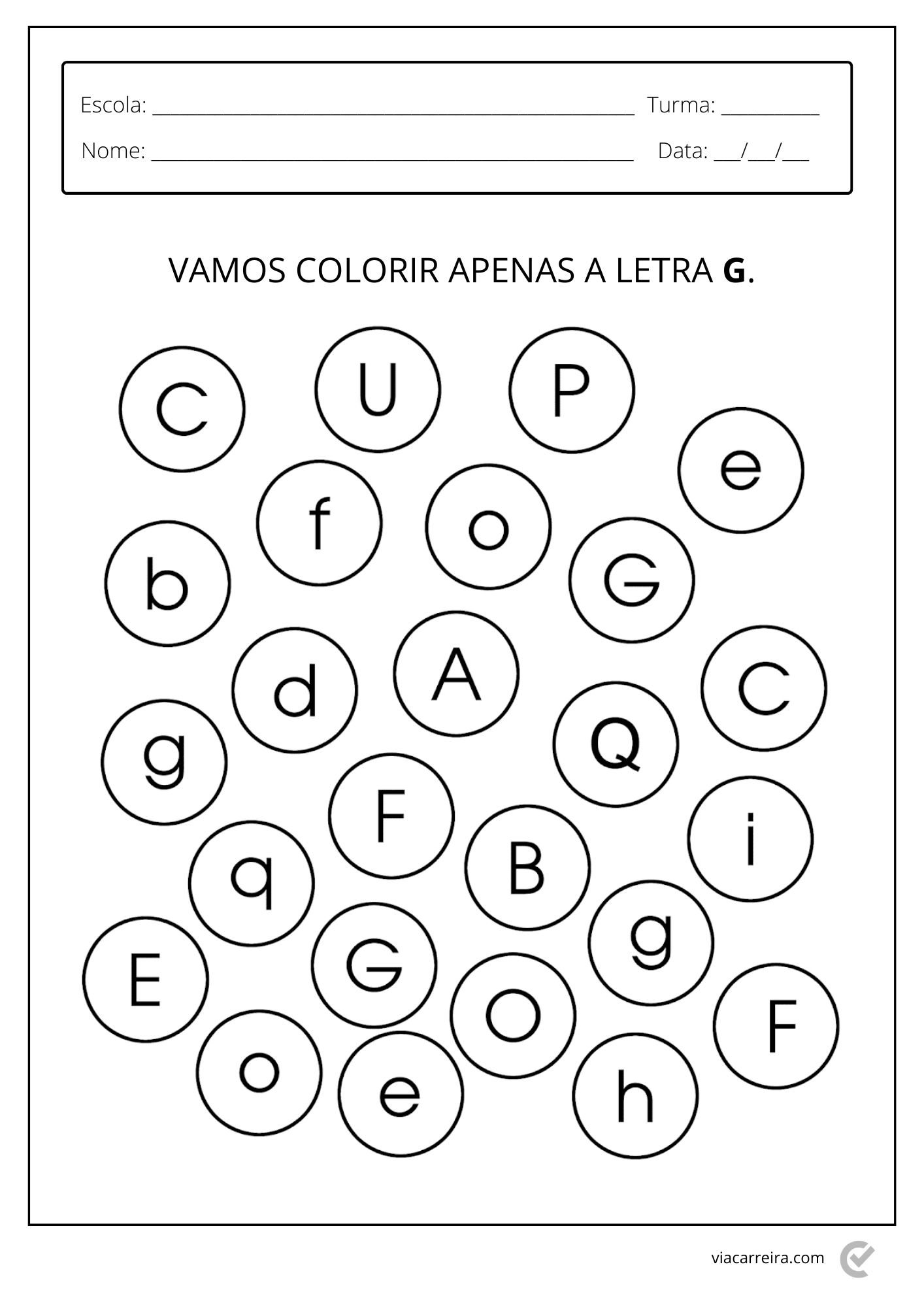 atividades divertidas com a letra g para alfabetizar