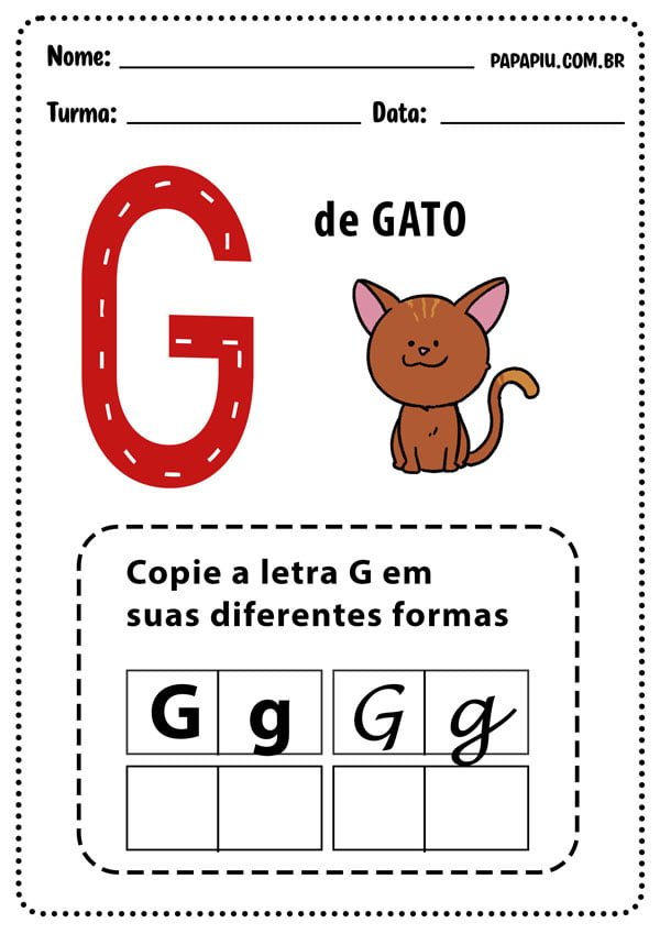 como usar a letra g em jogos de alfabetização