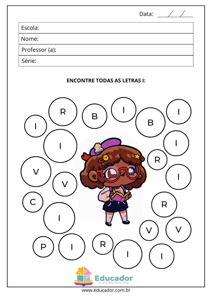 custo de materiais para atividades com a letra i