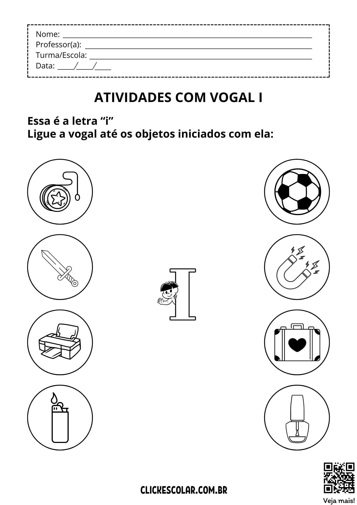 atividades com a letra i para alfabetização