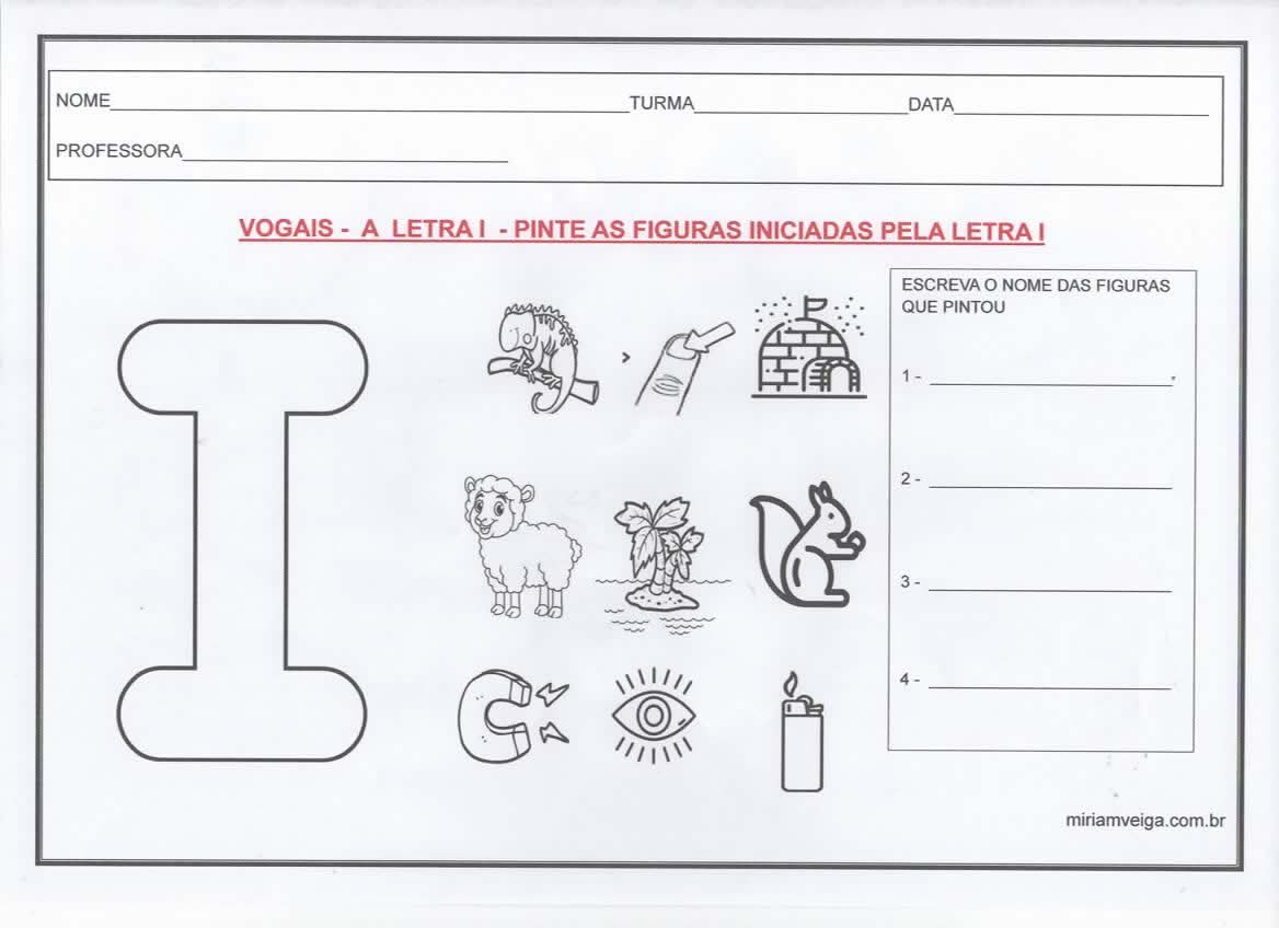atividades letra i vs letra l para alfabetização