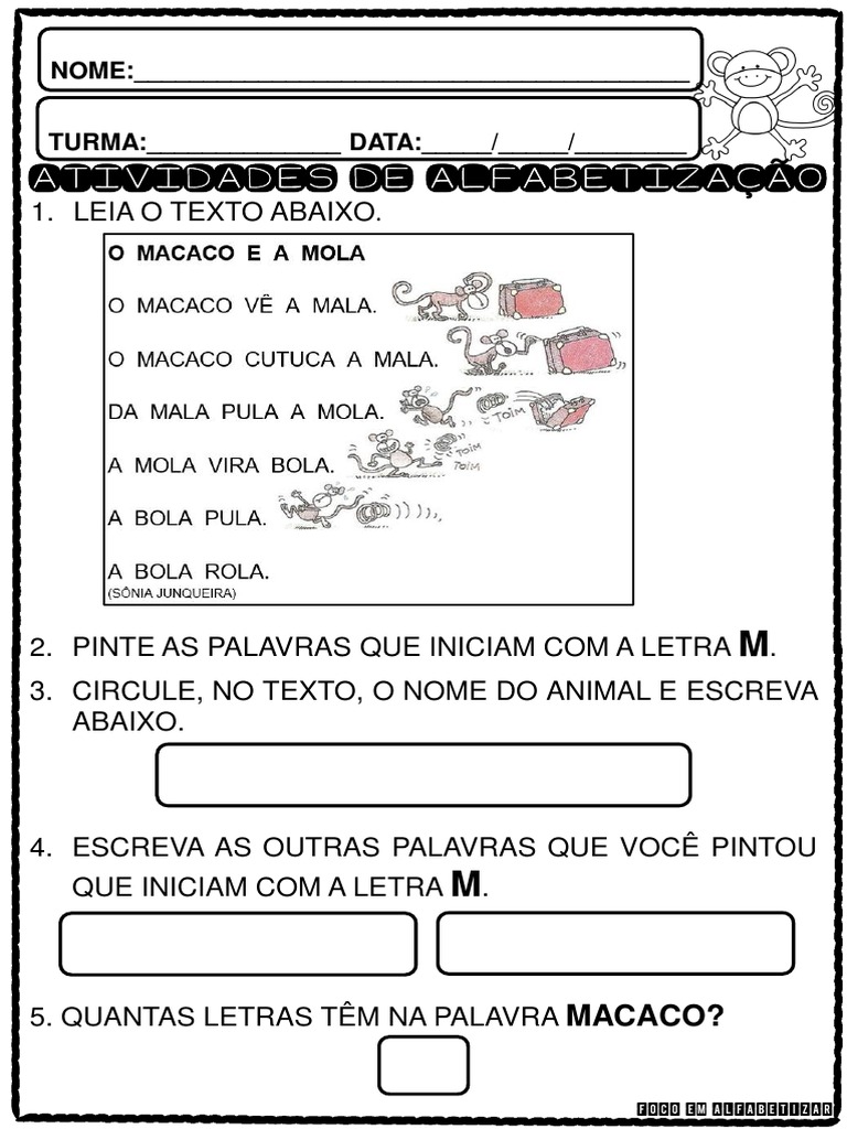 atividades divertidas com a letra m para imprimir