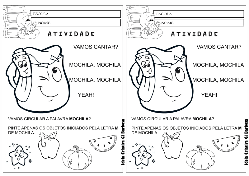 atividades com a letra m 2 ano