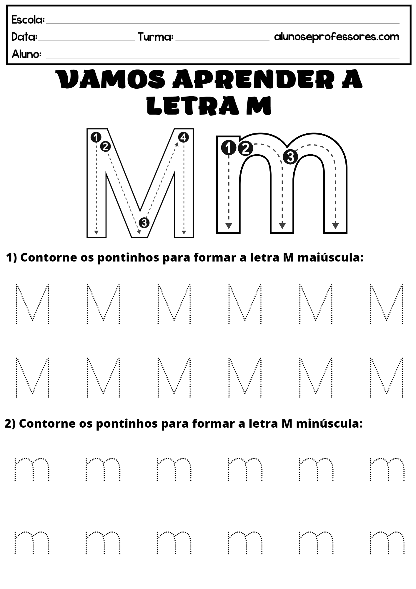 erros comuns ao ensinar a letra m para crianças