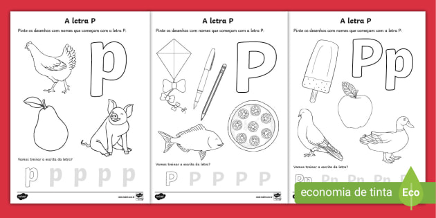 atividades com a letra p educação infantil