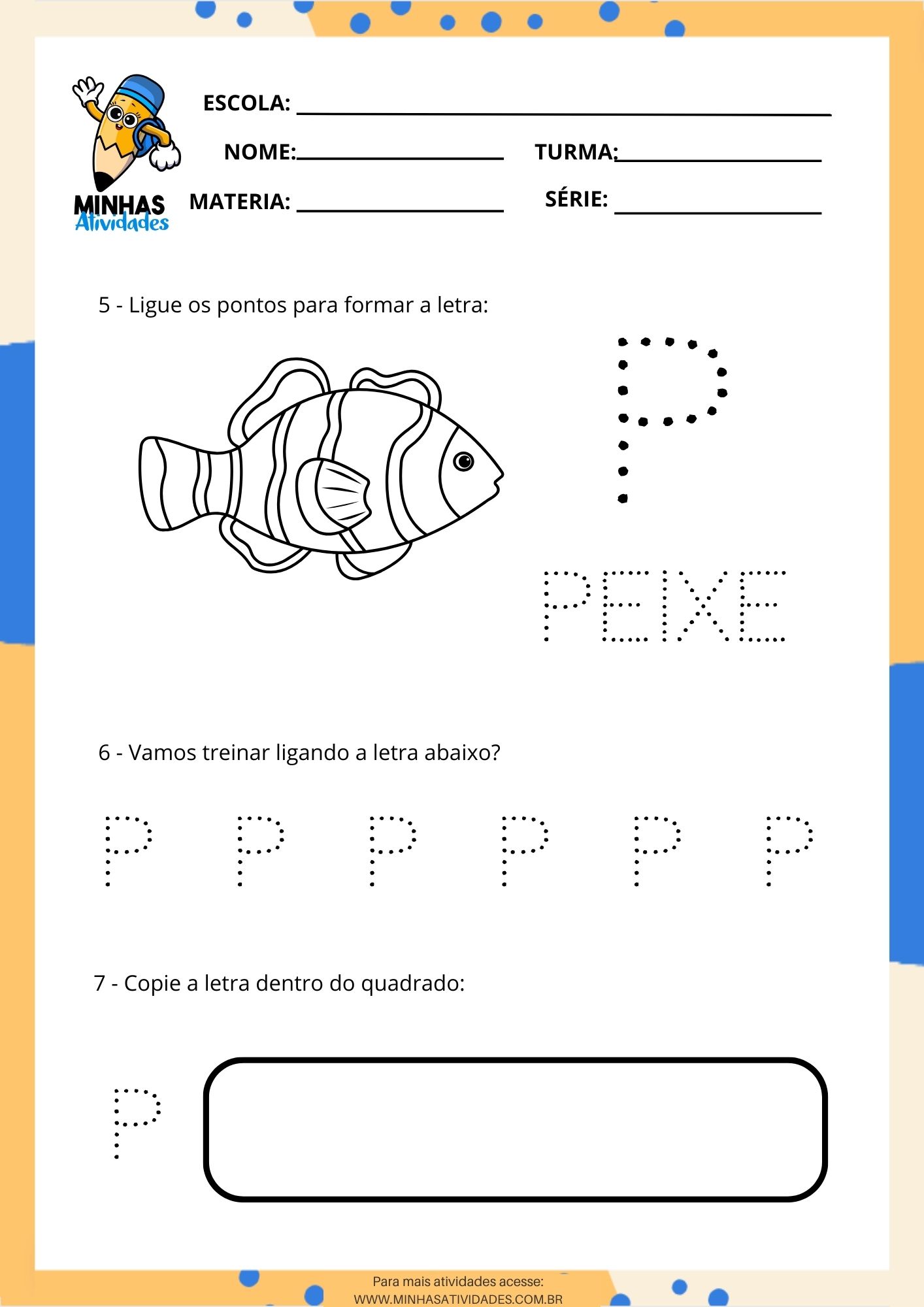 letra p vs letra b atividades comparativas