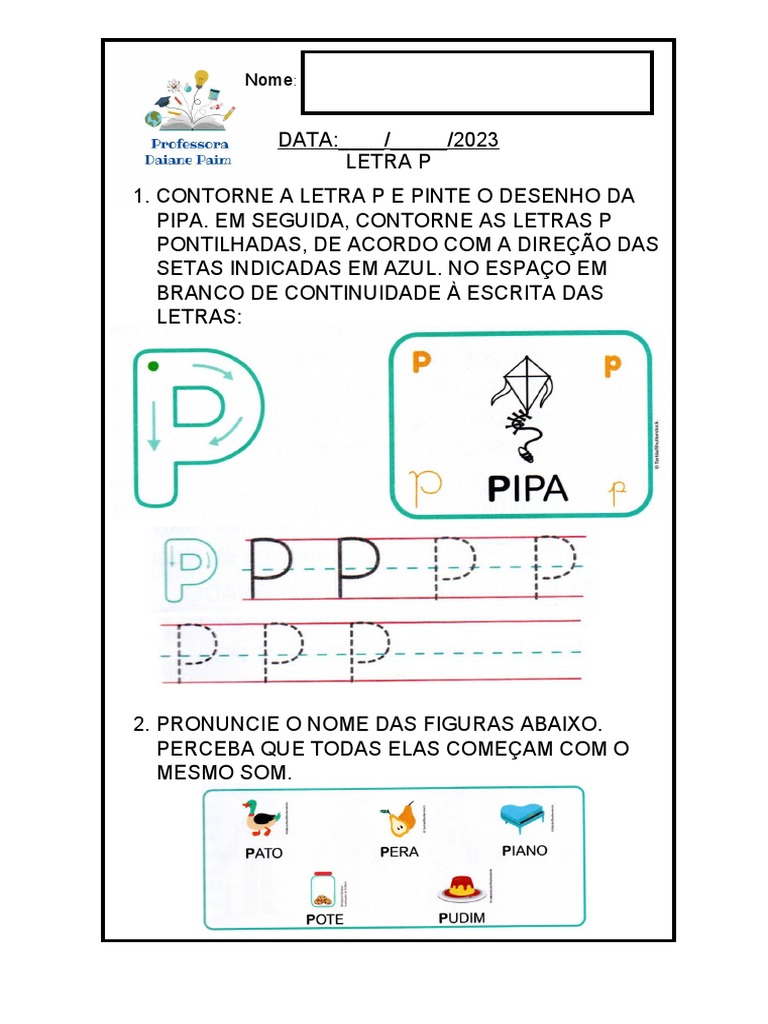 como ensinar o som da letra p para bebês