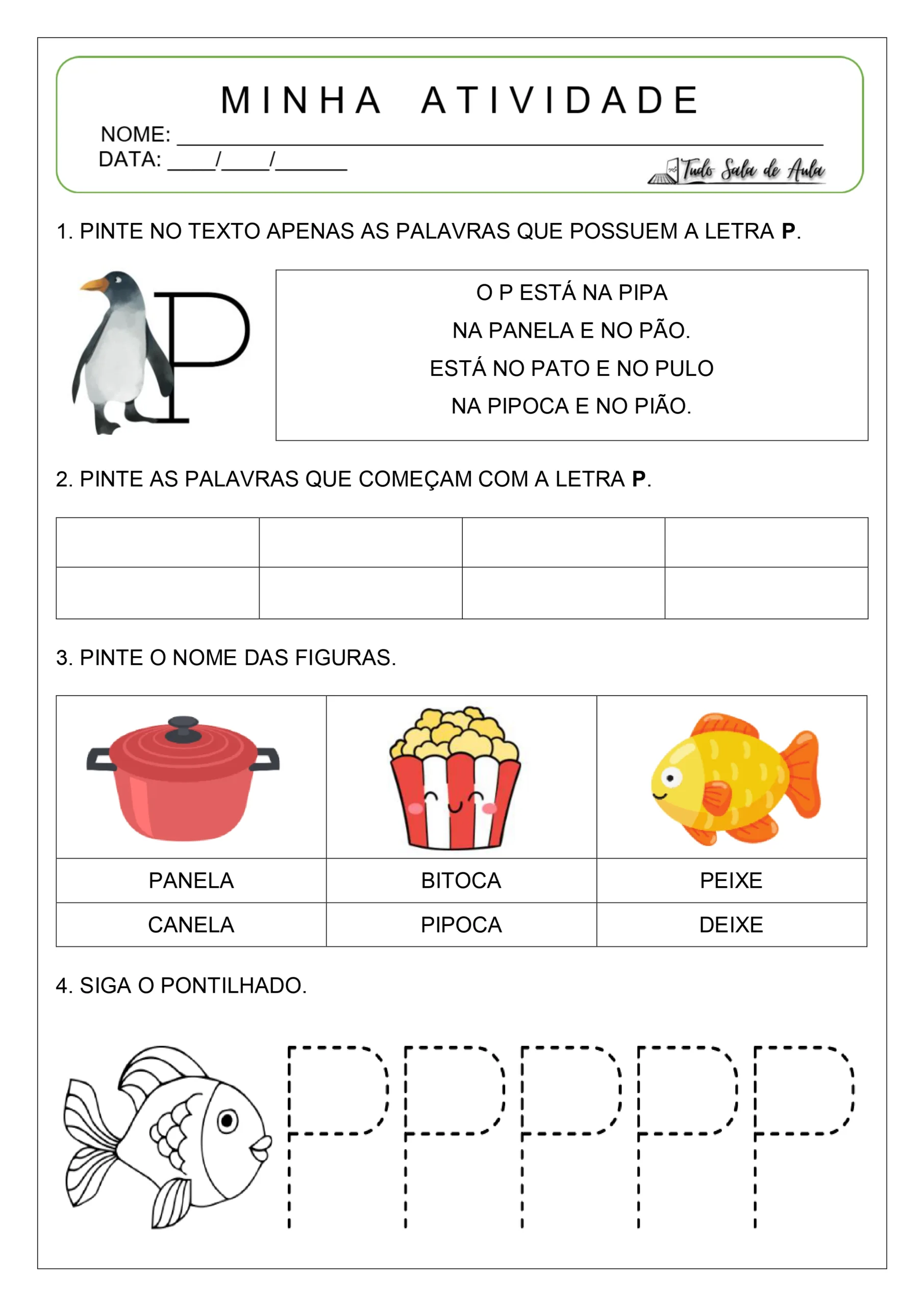 como ensinar o som da letra p para bebês