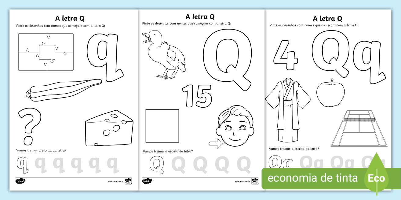 atividades com a letra q para imprimir educação infantil