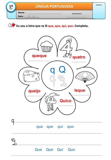 atividades com a letra q para imprimir