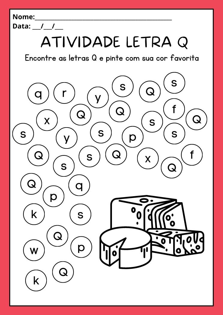 atividades com a letra q para imprimir educação infantil