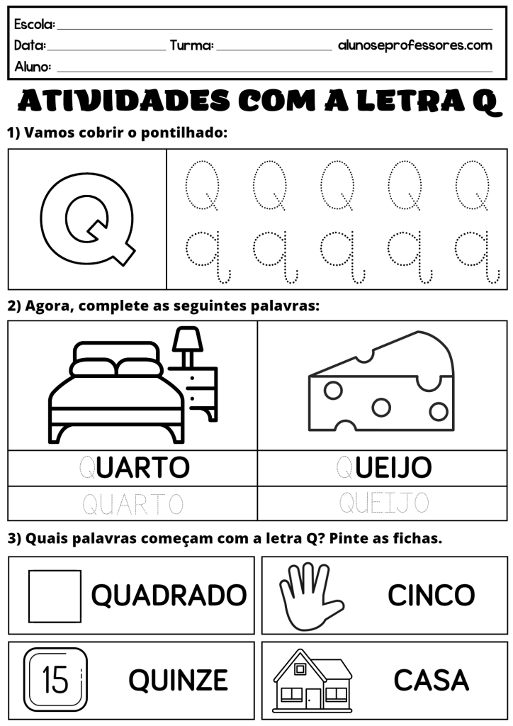 erros comuns ao ensinar a letra q para imprimir