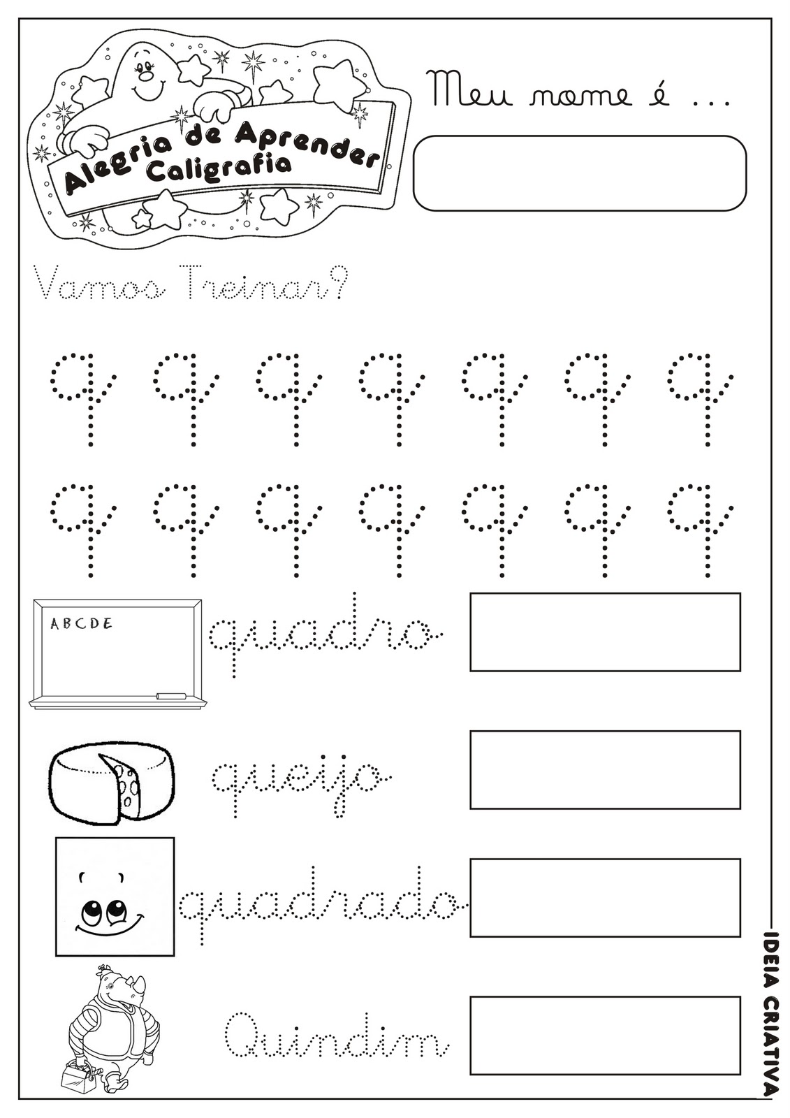 atividades com a letra q para imprimir