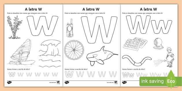 atividades divertidas com a letra w para imprimir