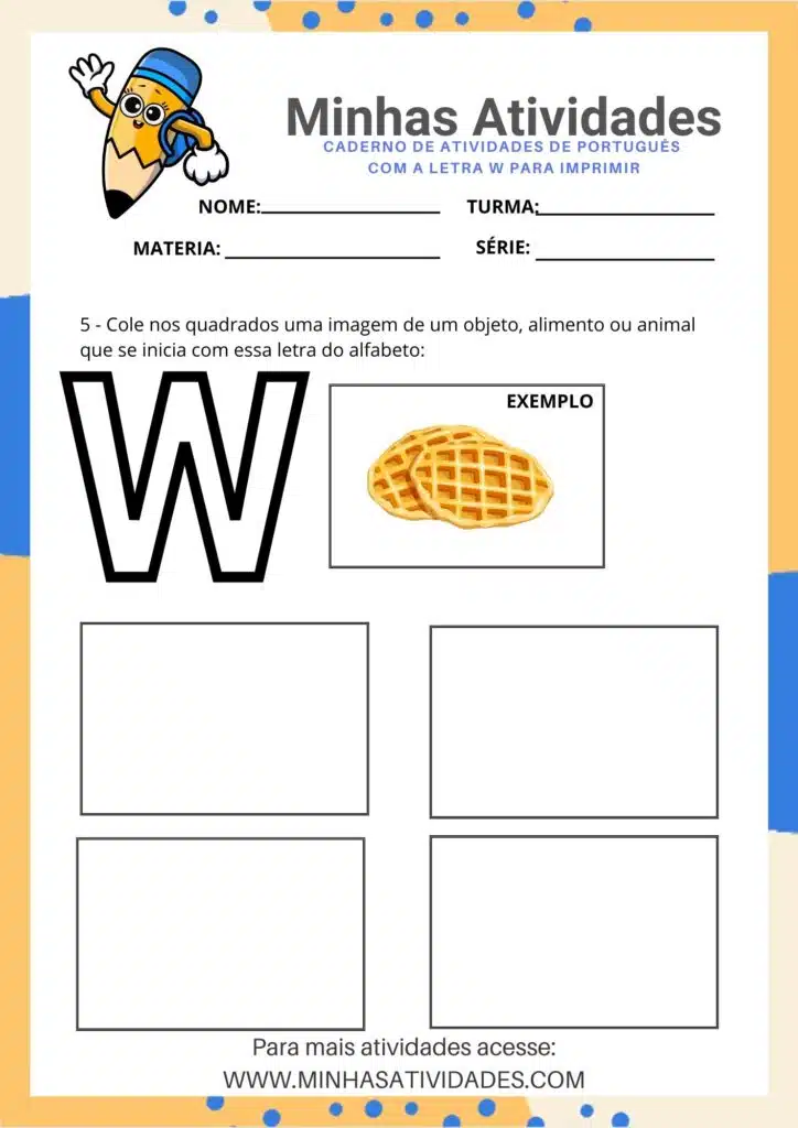 atividades divertidas com a letra w para imprimir