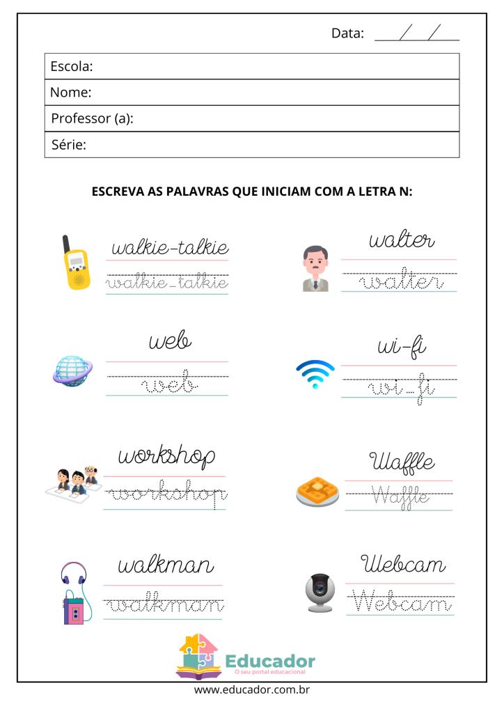 erros comuns ao ensinar a letra w para crianças