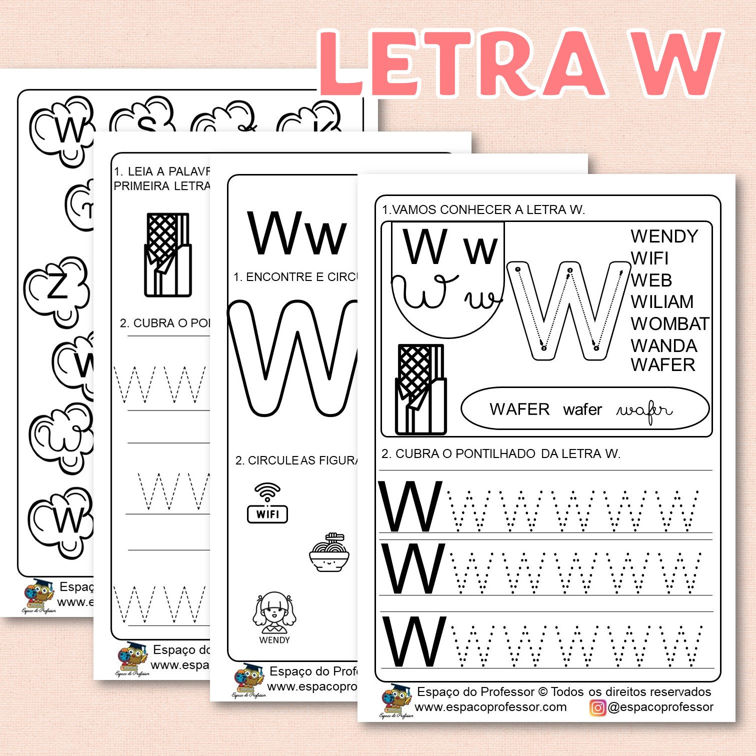 letra w vs letra v atividades comparativas