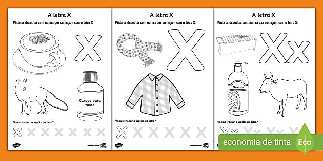 atividades com a letra x para educação infantil