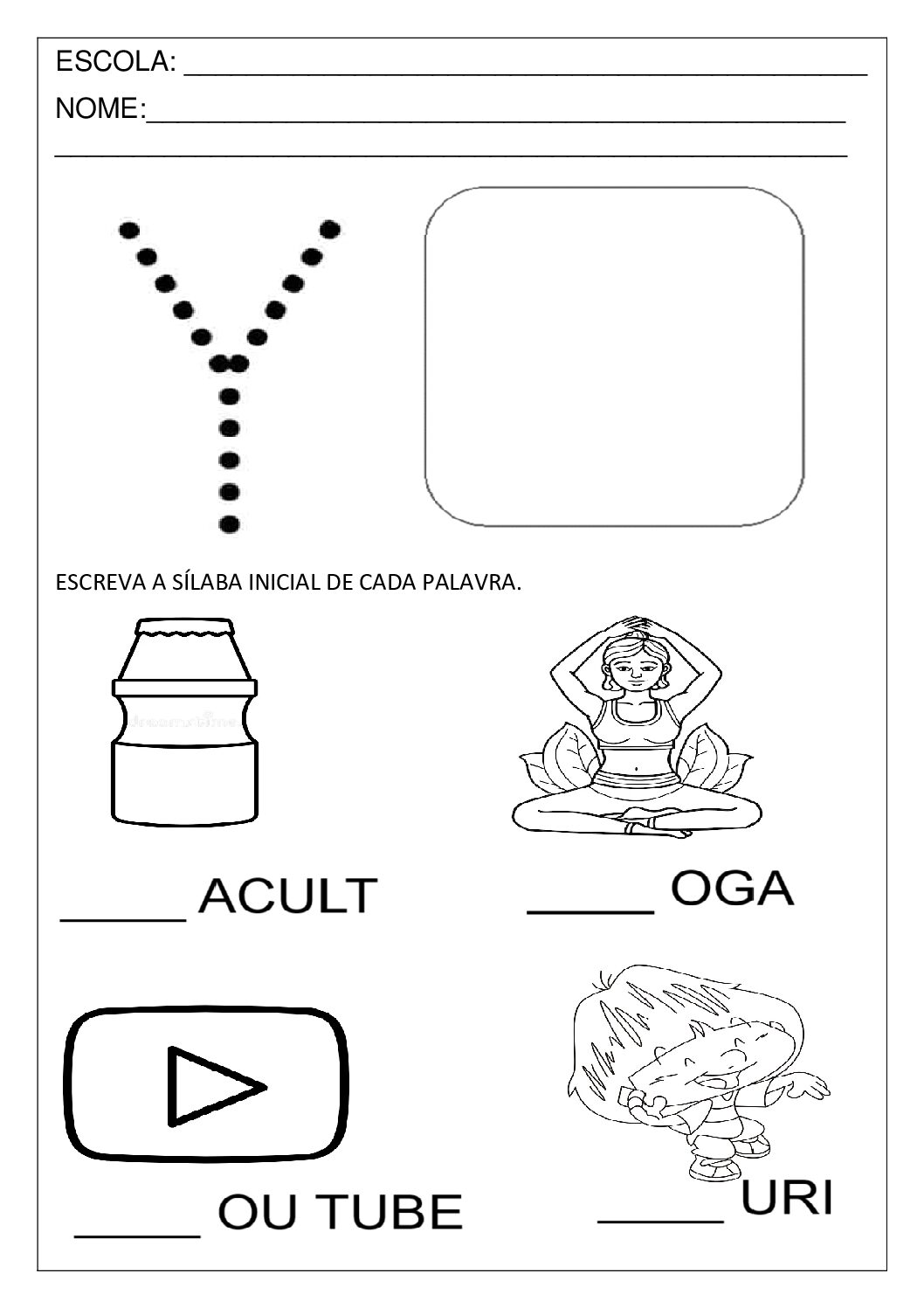 atividades divertidas com a letra y para educação infantil