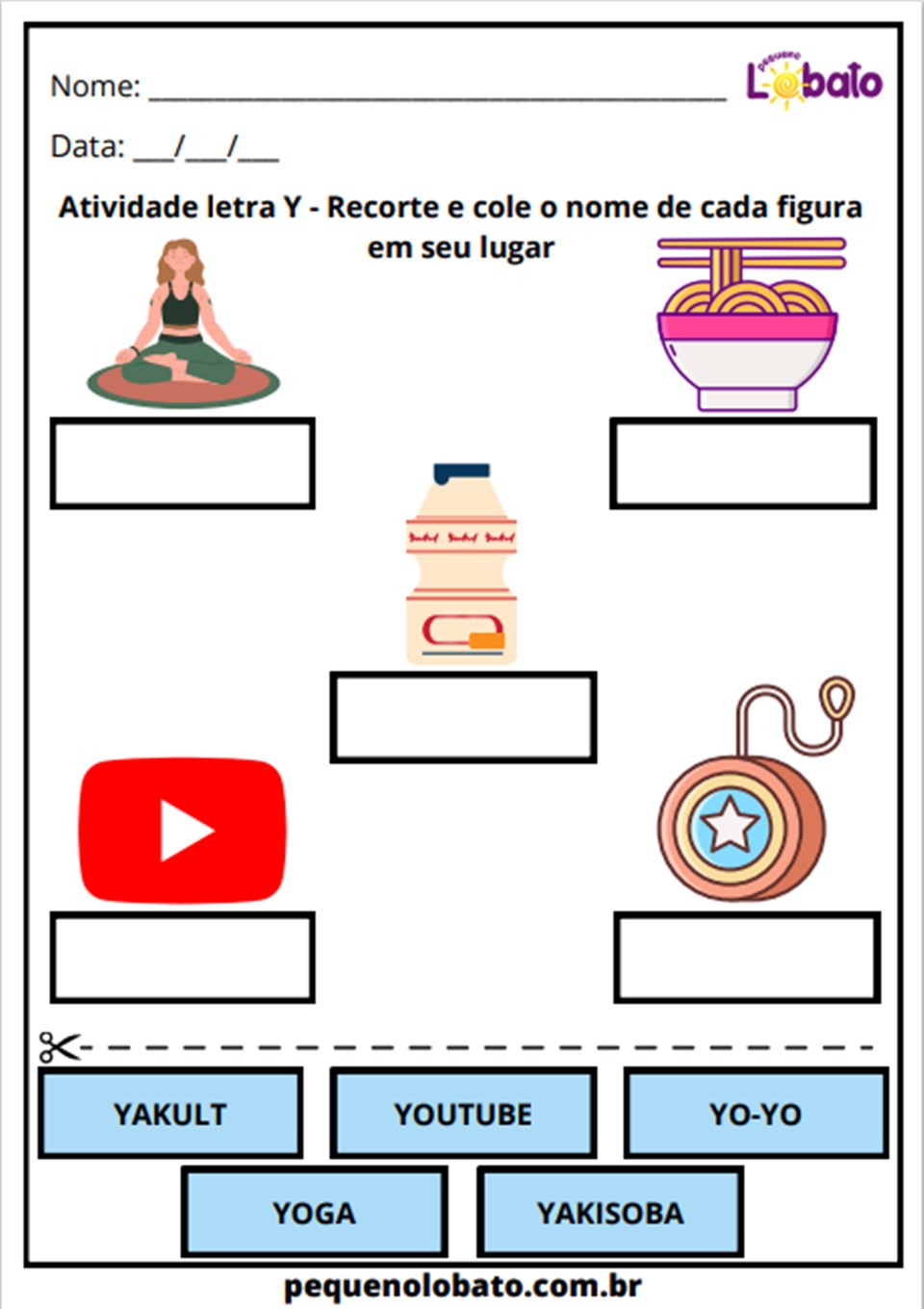 custo de materiais para atividades com a letra y