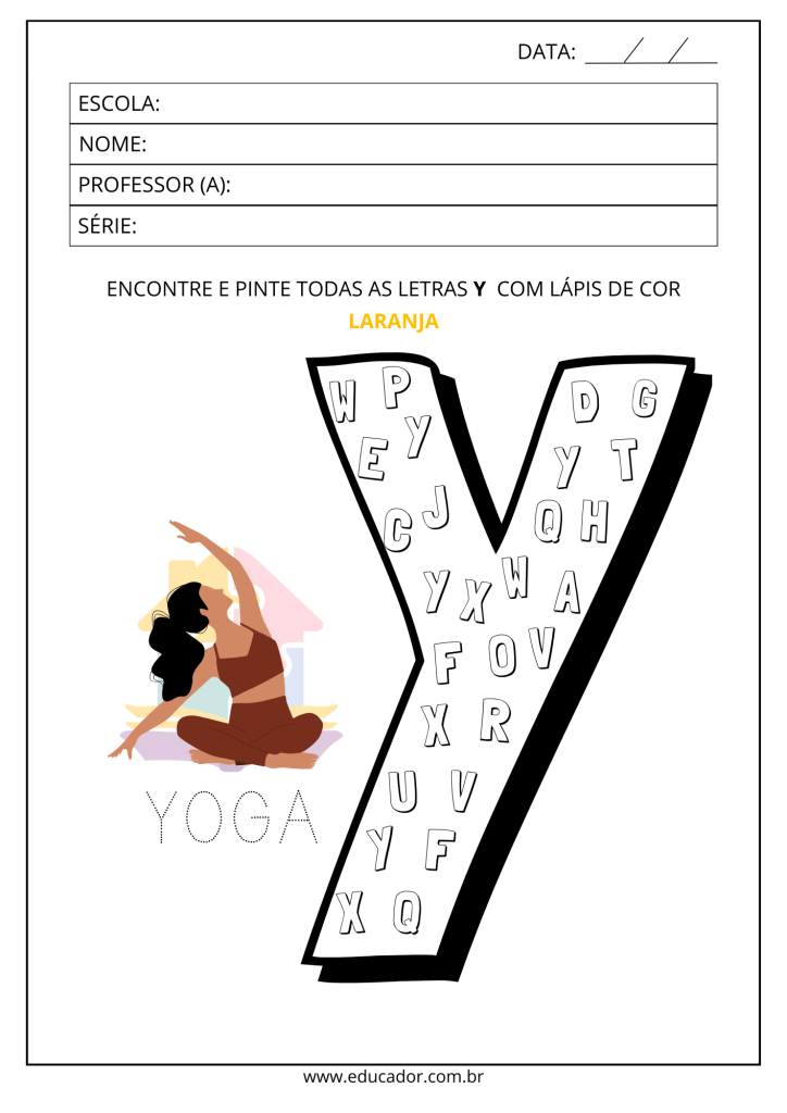 atividades divertidas com a letra y para educação infantil