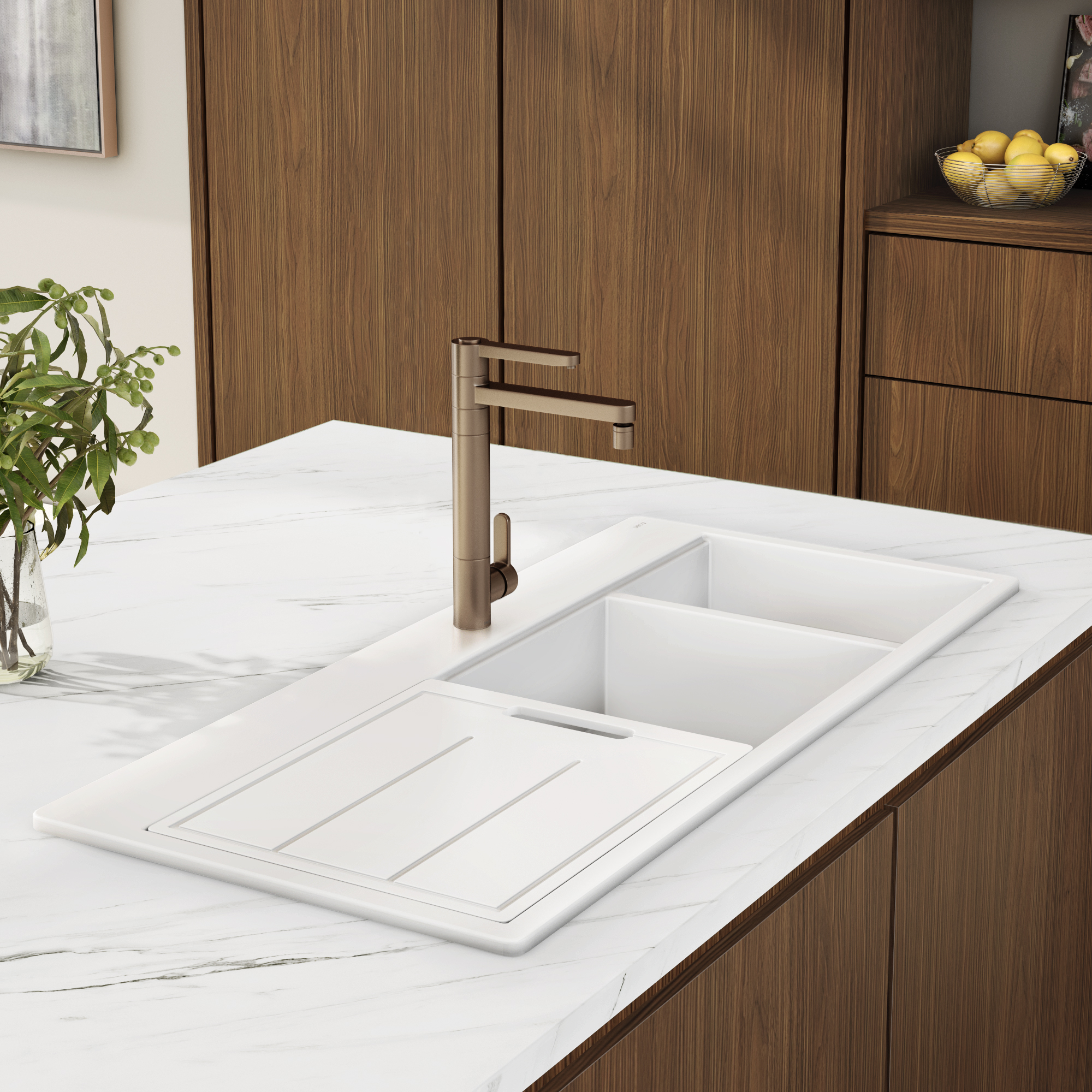 bancada com cuba de sobrepor