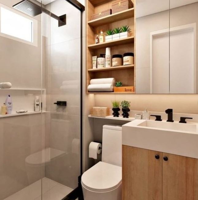 ideias criativas para decorar banheiro pequeno