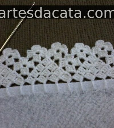 bico de crochê para pano de prato carreira única