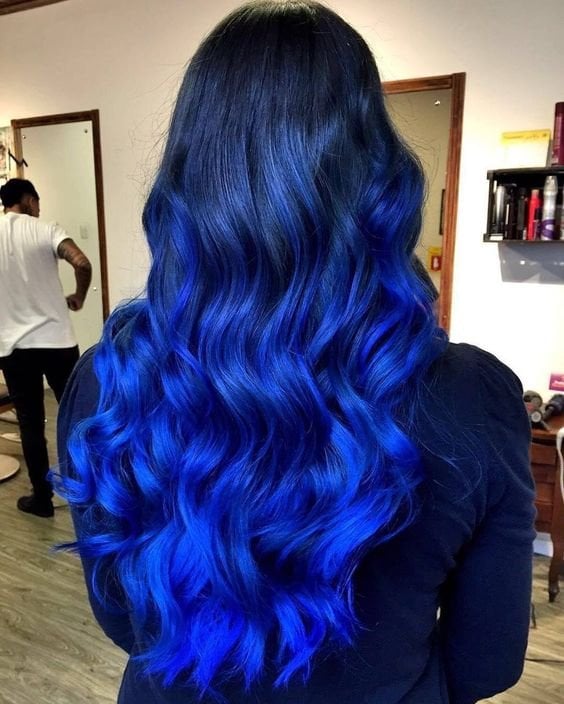 como pintar cabelo de azul