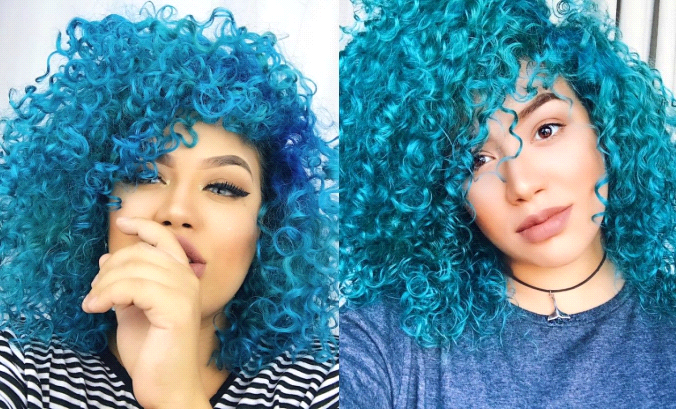 cabelo azul escuro