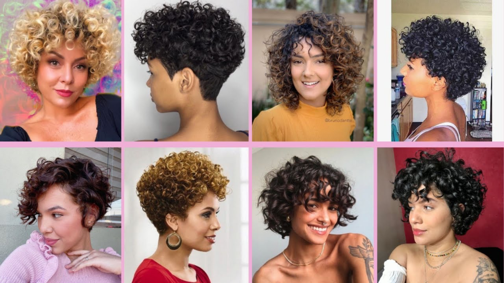 cabelo cacheado curto com luzes fotos inspiradoras