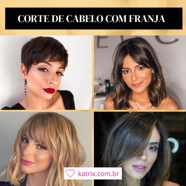 50 fotos de cabelo curto liso com franja para inspirar