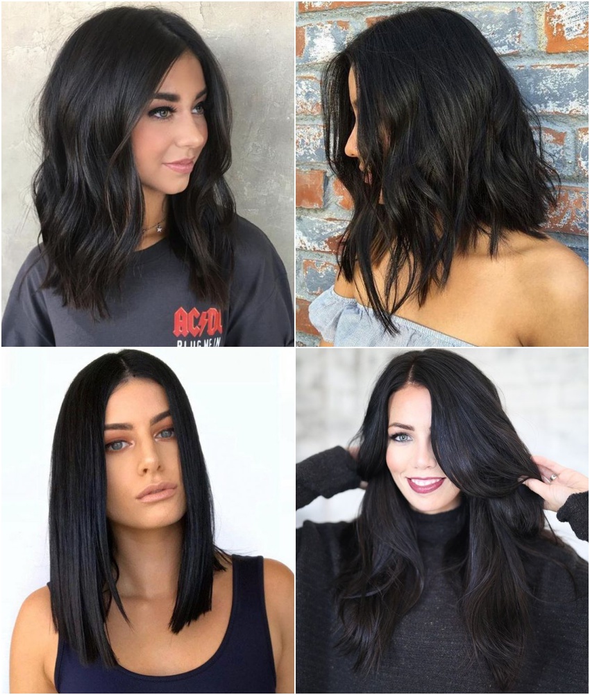 Cabelo preto violeta