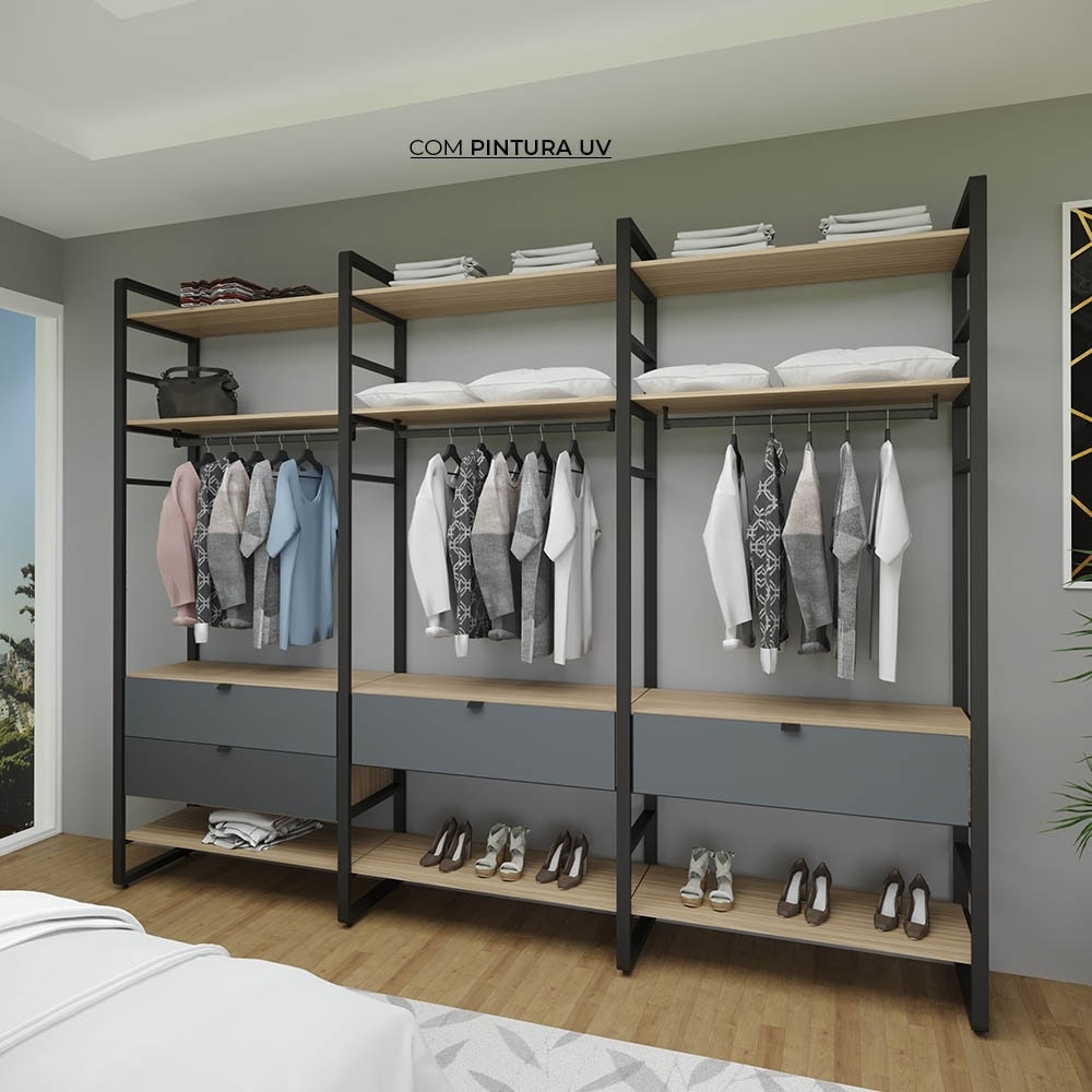 Closet Aberto de Madeira
