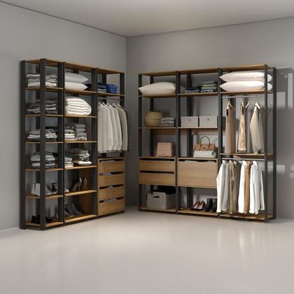 Closet Aberto de Madeira