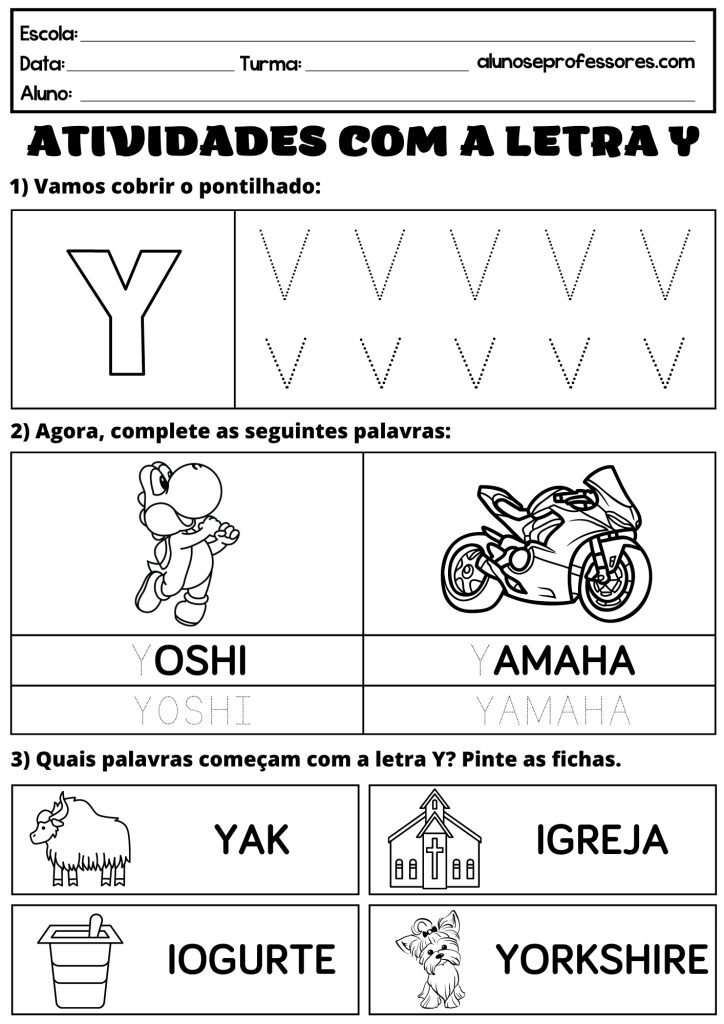 coisas com a letra y em português