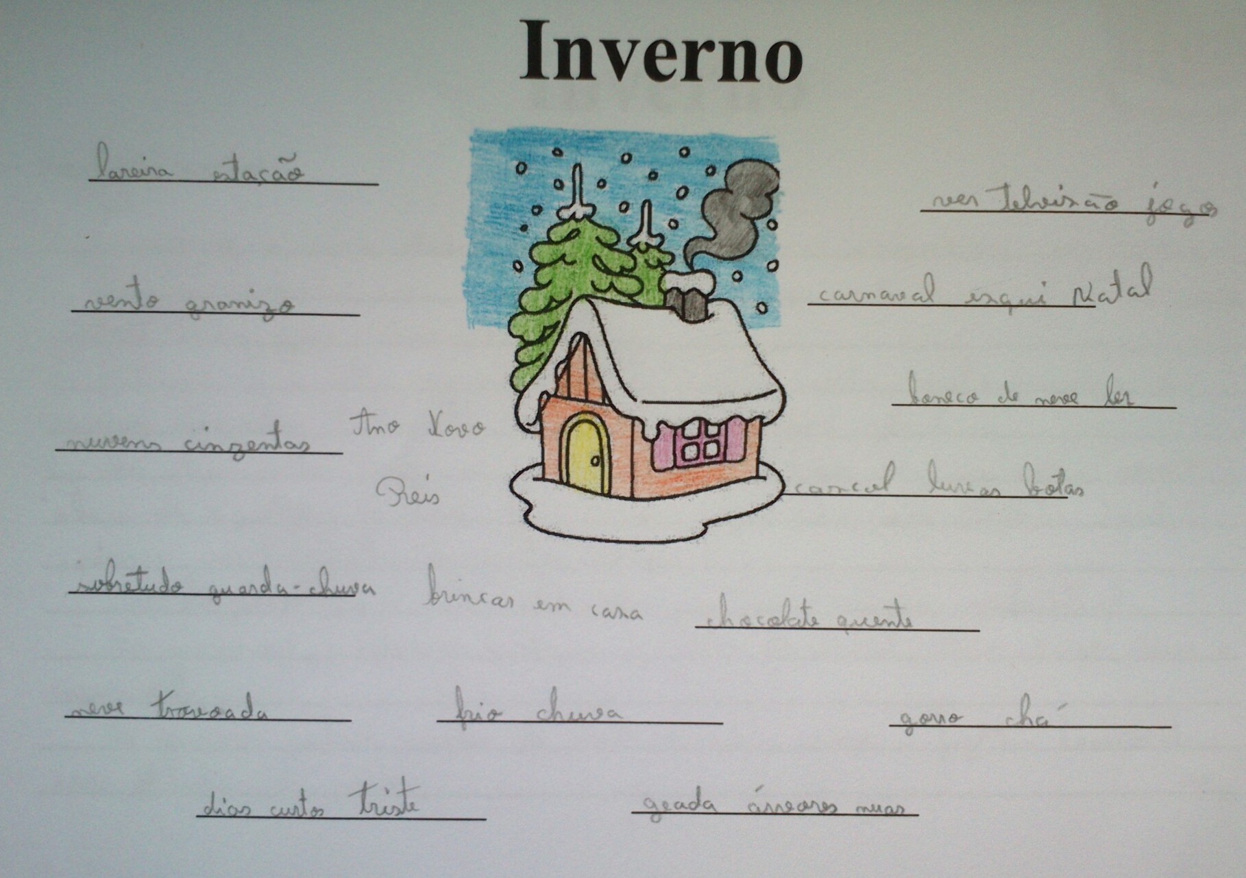 coisas de inverno com a letra o