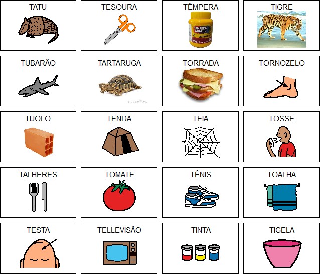 lista de animais com a letra t para adedonha