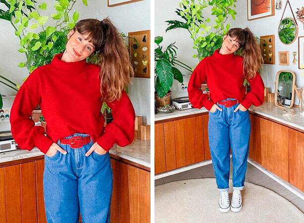 erros comuns look anos 80 feminino caricato