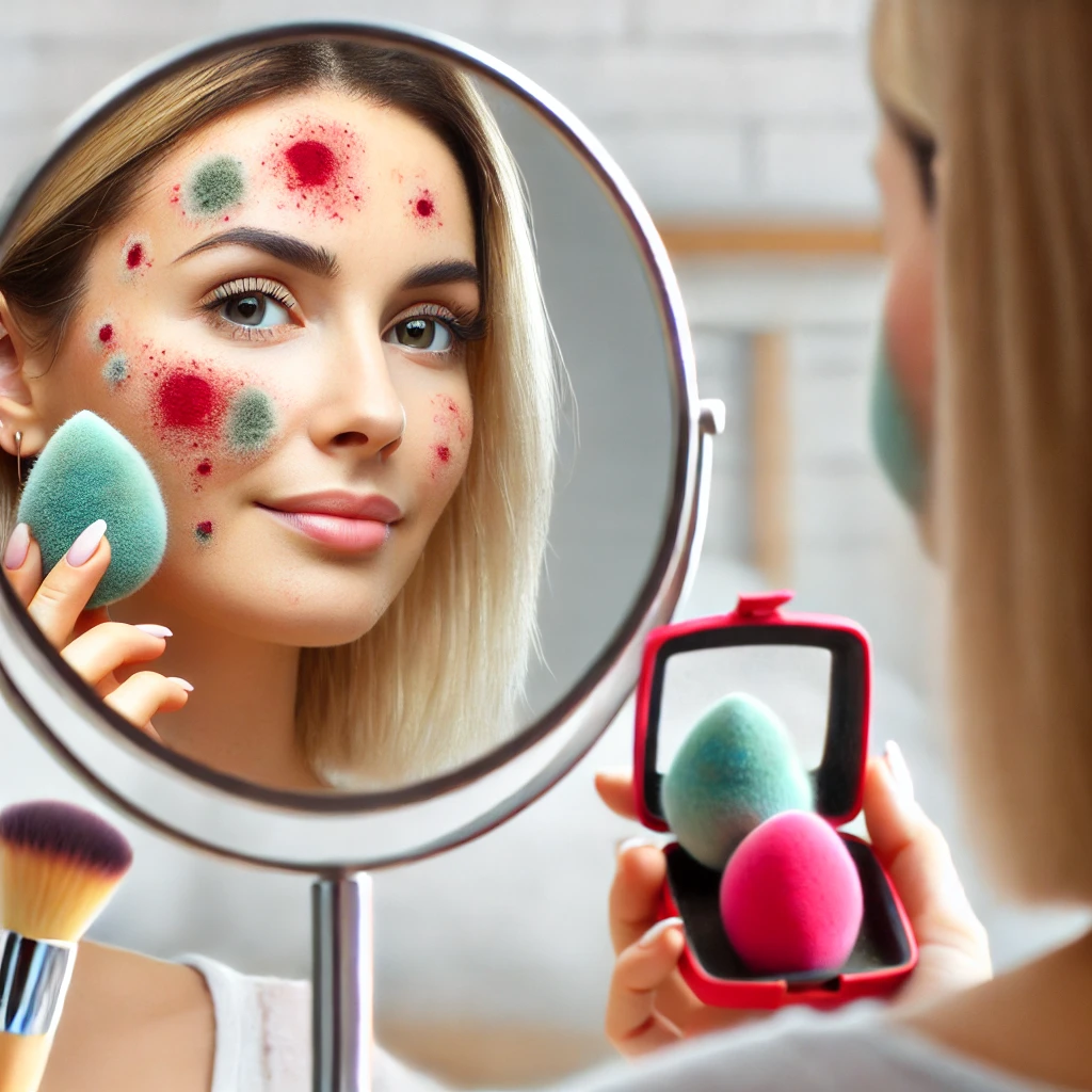 por que sua maquiagem mancha com esponja e como resolver