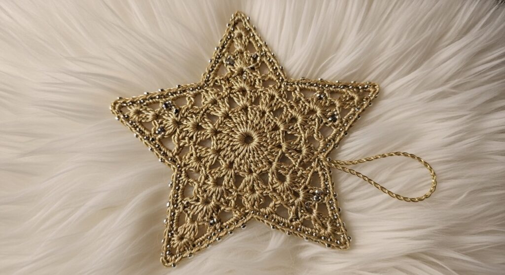 como fazer estrela de crochê para árvore