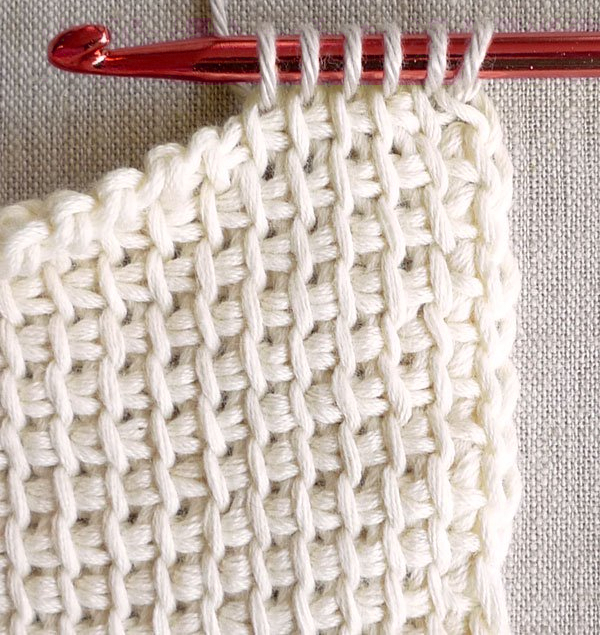 como fazer ponto palito no crochê tunisiano