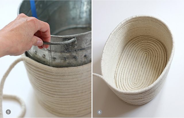 como fazer um cesto de corda e tecido