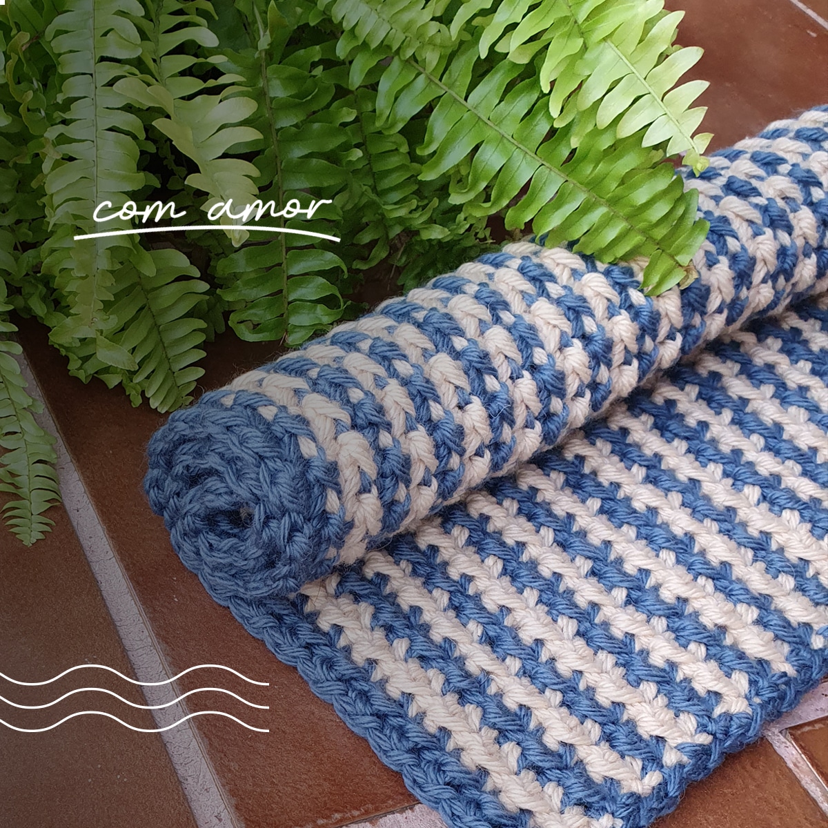 como fazer um tapete de barbante