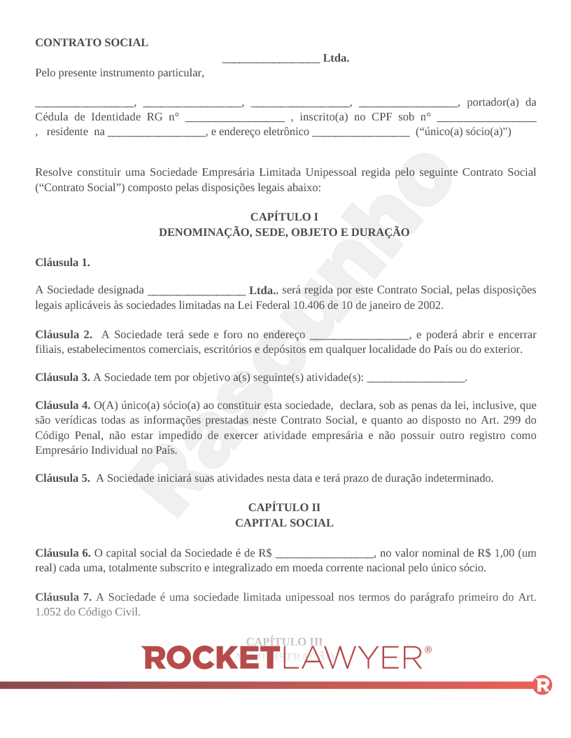 Contrato social para abertura de empresa como fazer