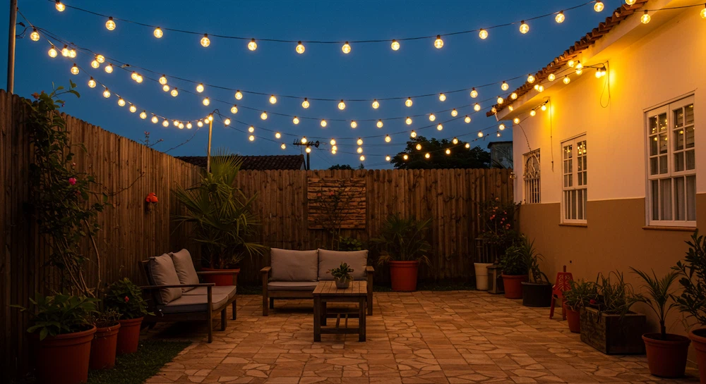 cordao de luz varal de lampadas