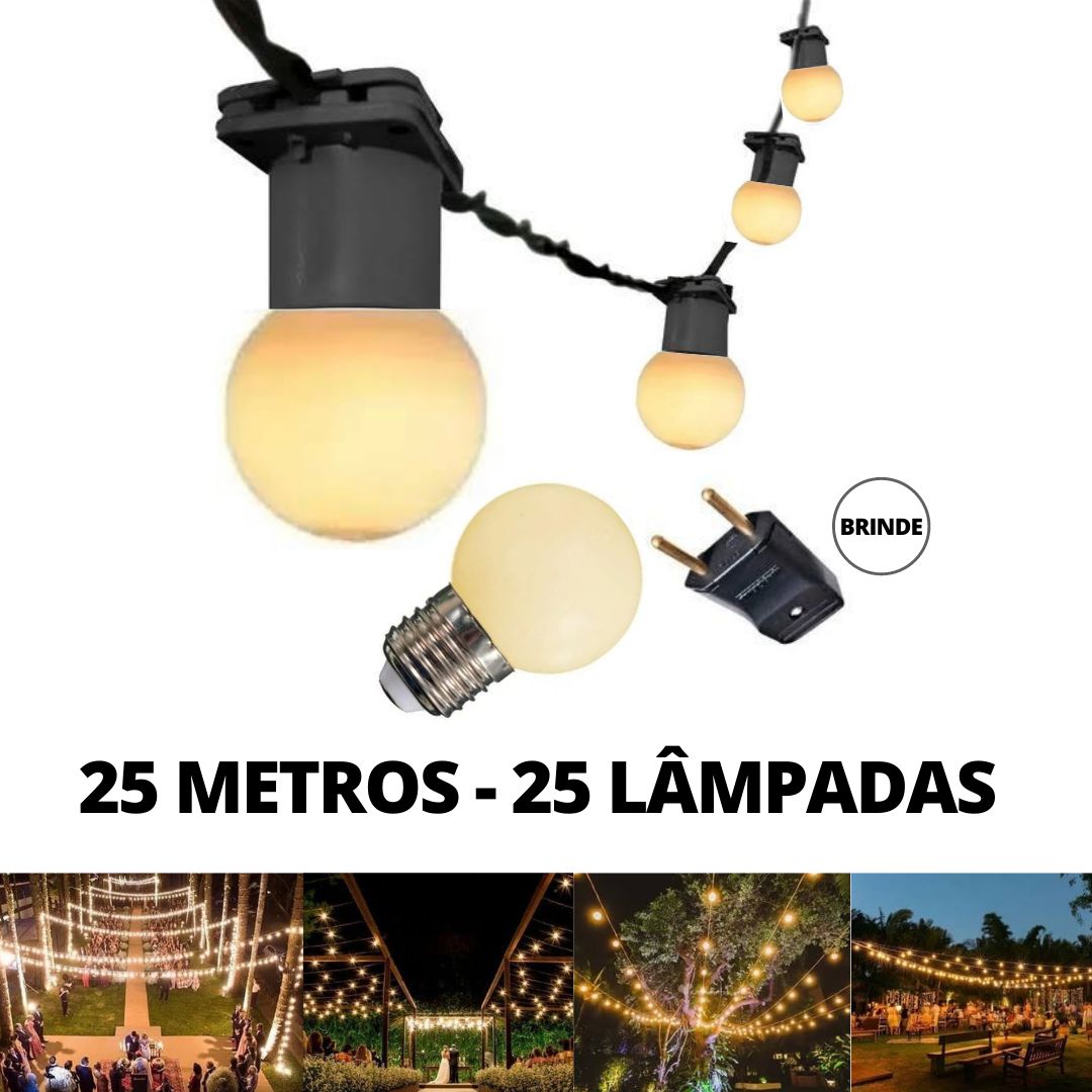 cordao de luz varal de lampadas