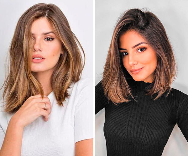 corte long bob cabelo medio feminino rosto oval