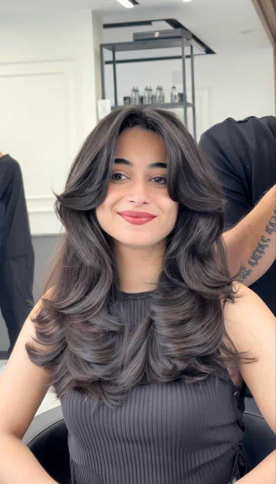 corte repicado cabelo longo fino