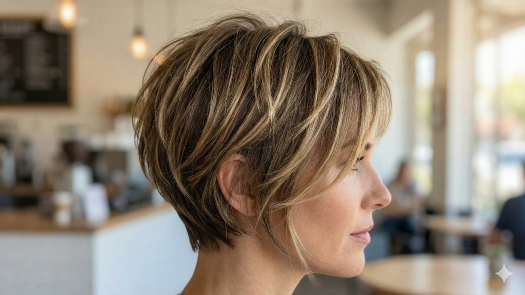 cabelo curto repicado e desfiado